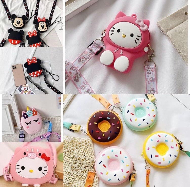 Cartoon Characters Silicone Mini Cross Body Bags, Kids Cute Cartoon Messenger Purse, Fun Coin Girls Pouch Cartoon Characters Silicone Mini Cross Body Bags, Kids Cute Cartoon Messenger Purse, Fun Coin Girls Pouch